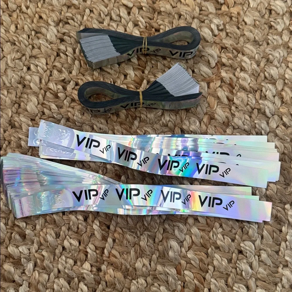 VIP Holographic Party Wristbands - Silver Bundle of 100 +
